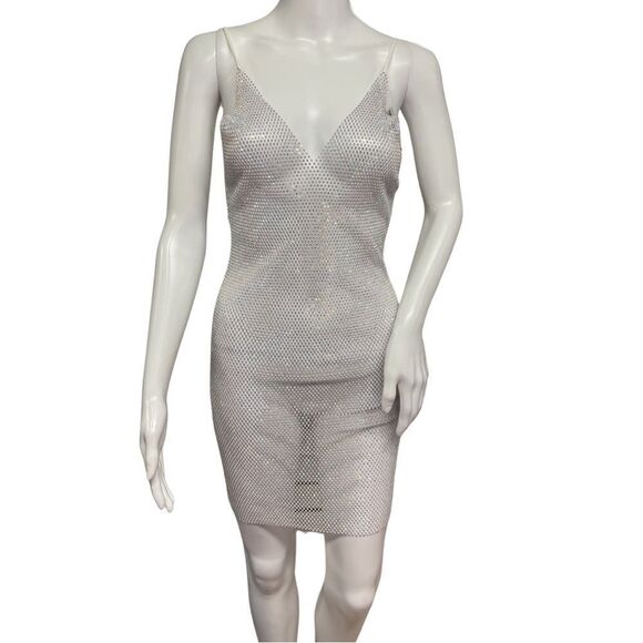 Vavoom Sexy Halter White See Through Mini Dress.  Size OS Club Dancer Costume - Picture 1 of 11